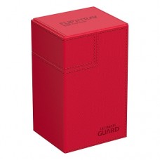 Ultimate Guard 80+ Xenoskin Flip n Tray Deck Case Box - Monocolor Red - UGD011220