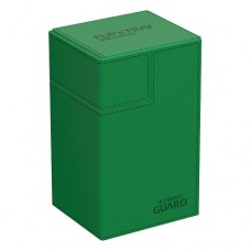 Ultimate Guard 80+ Xenoskin Flip n Tray Deck Case Box - Monocolor Green - UGD011222
